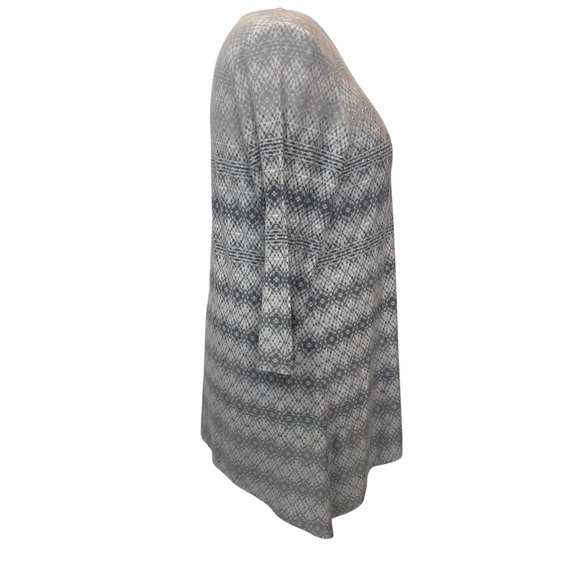 Ruby Rd.Womens plus size 1X Gray Patterned Scoop-Neck Tunic - Picture 4 of 8